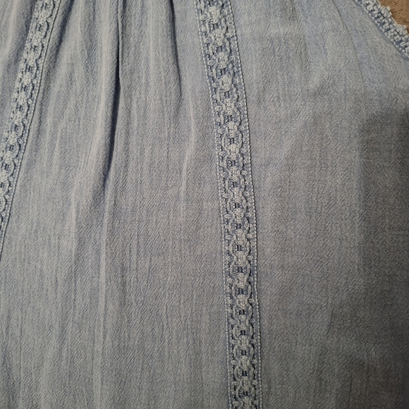 Blanco by Nature Ella Embroidered Halter Top Blue 100% Cotton Size Small - Picture 7 of 12